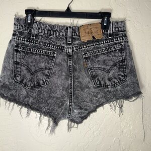 Levi’s vintage orange tag 550 black acid wash shorts